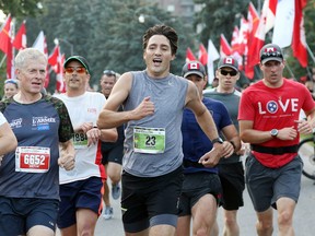 Prime Minister Justin Trudeau at the 2017 Canada Army Run.