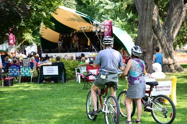 Cyclists in Lanark County can ride their bikes to museums, galleries, micro-breweries and festivals like Perth’s Stewart Park Festival.