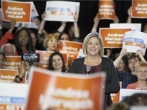 Ontario NDP leader Andrea Horwath launches her campaign to become Ontario's next Premier and committed to defeat Premier Kathleen Wynne and new Ontario PC leader Doug Ford at the Marriott Hotel  in downtown Toronto, Ont. on Saturday March 17, 2018. Stan Behal/Toronto Sun/Postmedia Network