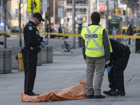 Scene on Yonge Street after nine people struck and killed by White Ruyder van.  on Monday April 23, 2018. Craig Robertson/Toronto Sun/Postmedia Network