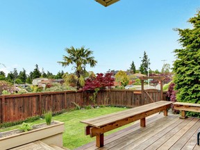 Choose a deck that is the appropriate size for your backyard, advises Wally Montpetit, owner of Fence-All.