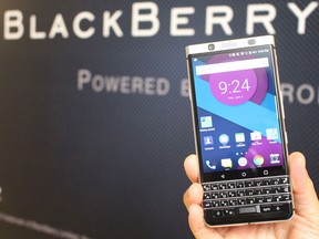 A BlackBerry smartphone.