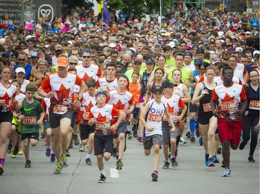 Runners start the 5K race Saturday May 26, 2018 at Ottawa Race Weekend.