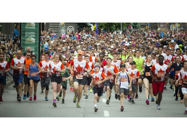 Runners start the 5K race Saturday May 26, 2018 at Ottawa Race Weekend.