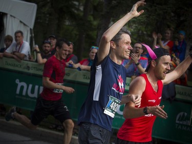 Ottawa runner Jason Dunkerley comes in to the finish line of the 10K race Saturday May 26, 2018 at Ottawa Race Weekend.