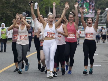 Brittany Dinardo of Ottawa finishes the 5k at the Ottawa Race Weekend on Saturday, May 26, 2018.