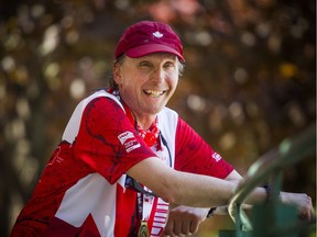 Cancer patient Randy McElligott after he completed the marathon Sunday May 27, 2018, during Ottawa Race Weekend.    Ashley Fraser/Postmedia