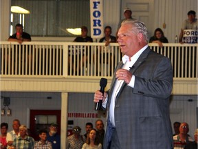 Progressive Conservative leader Doug Ford addresses a rally at the Armouries in Renfrew on Wednesday night, May 9, 2018. Sean Chase/Daily Observer  Pembroke