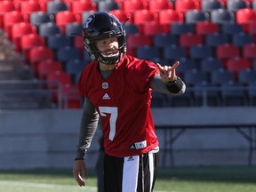 Trevor Harris of the Ottawa Redblacks during their mini camp at TD Place in Ottawa, April 23, 2018.