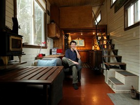 Chelsea resident Mark Su has built a tiny home in his backyard that he hopes to one day take to B.C.  It measures 210 square feet with an extra 100 square feet of loft space (two bedrooms), features a full kitchen and bathroom with tub,  and is towable behind a one-ton truck.