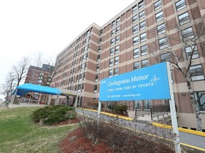 Carlingview Manor, 2330 Carling Ave, Ottawa. Police are investigating the death of woman in her 80s outside Carlingview Manor nursing home, april 17.   Photo by Jean Levac/Postmedia 129128