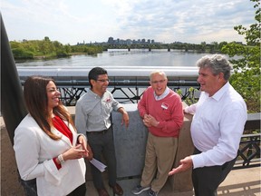 Since the Liberals won power in Ontario in 2003, the faces have changed but the map hasn't. Rookie Kanata-Carleton candidate Stephanie Maghnam is at left in this photo-op near the Prince of Wales Bridge, but Yasir Naqvi, Bob Chiarelli and John Fraser all took over their central-Ottawa seats from other Liberals.