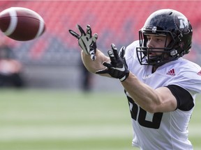 WR Austen Hartley has caught every ball thrown his way early at the Redblacks' training camp.