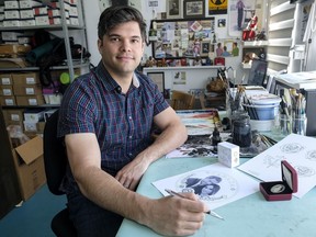 Joel Kimmel was commissioned by the Royal Canadian Mint to sketch the soon-to-be royal couple's image for the commemorative coin.