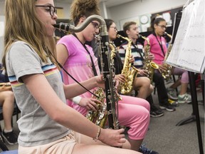 Members of the youth orchestra at Henry Larsen Elementary School in Orleans practice ahead of a national competition in Toronto this week. May 14, 2018. Errol McGihon/Postmedia