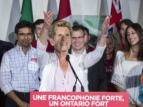 Ontario Liberal leader Kathleen Wynne during a campaign stop in Orléans on Thursday May 31, 2018.