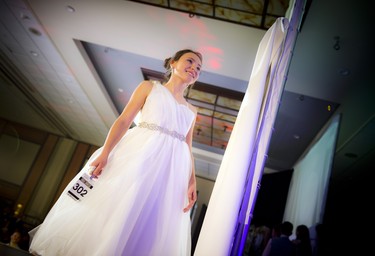 Actor Mia Sharpe walks the runway.