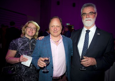 From left, Marie-Claude Houle, president of EBC Inc., Daniel Legault, vice-president of EBC Inc., and Jean-Serge D'Aoust, first vice-president, building of EBC Inc., the team responsible for building the OAG.
