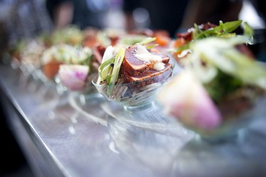 Clifford Lyness, Brookstreet Hotel's executive chef, served up a dish with soy and truffle soba noodle salad, vanilla-cured sesame salmon, togarashi-dusted tuna, and watermelon radish wakame.