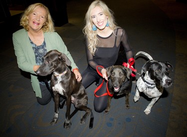 Sylvie Goetz, president of All Paws Matter dog rescue, and volunteer Stephanie Joanisse.