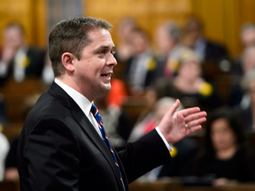 Conservative Leader Andrew Scheer speaks during question period in the House of Commons on Wednesday. The Trudeau government shut down debate on a massive bill to overhaul laws governing federal elections.