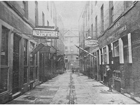 Sir John A. Macdonald's likely birth place in Glasgow was on this street, shown in 1891. (Courtesy Archives of Ontario)