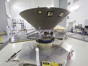 NASA's Mars bound "InSight" lander undergoes its final check outs and processing before encapsulation and mating to a ULA Atlas V rocket. The 6 month mission to Mars is the first inter-plantary launch from the west coast and the first Mars bound mission from California. NASA's Jet Propulsion Laboratory is leading the mission to Mars to collect, analyze and discover the red plants beginnings and to study its interior.