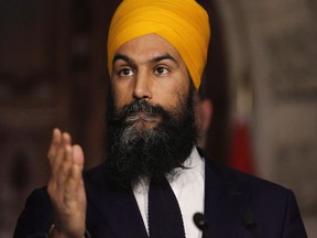 Federal New Democrats will enter the final few weeks of Parliament before the summer break hoping to recapture some momentum after a difficult stretch largely overshadowed by internal divisions and harassment allegations. NDP leader Jagmeet Singh speaks to reporters on Parliament Hill, in Ottawa on Wednesday, April 11, 2018.