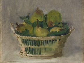 Édouard Manet's Basket of Pears, 1882. 
oil on canvas, 35 x 41 cm. Ordrupgaard, Copenhagen