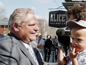 Ontario Progressive Conservative leader Doug Ford on the campaign trail in Carp, Ont., on May 9, 2018.
