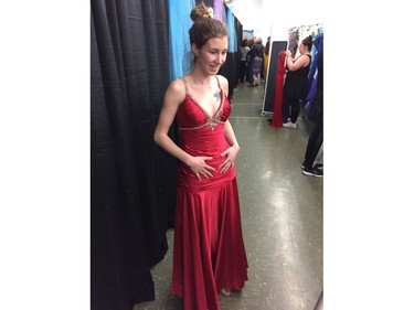 Sarah Doucet chose this red gown for her May 20 prom.