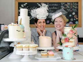 Le Dolci bakery owner Lisa Sanguedolce, left, and general manager Danielle Ellis, are promoting a selection of royal-inspired desserts in Toronto, ahead of Prince Harry's wedding to Meghan Markle, Tuesday, May 8, 2018.