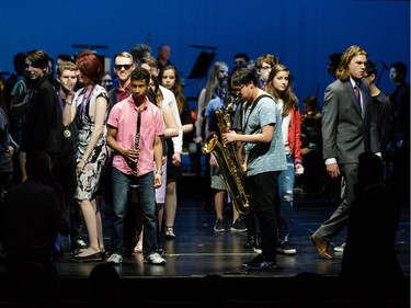 The Cappies Chorus rehearses their musical numbers, prior to the start of the annual Cappies Gala awards, held at the National Arts Centre, on May 27, 2018, in Ottawa, Ont.