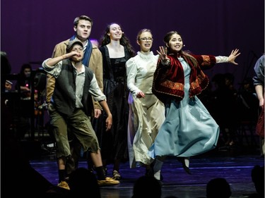 Students perform an excerpt from Into the Woods, Earl of March Secondary School, during the annual Cappies Gala awards, held at the National Arts Centre, on May 27, 2018, in Ottawa, Ont.