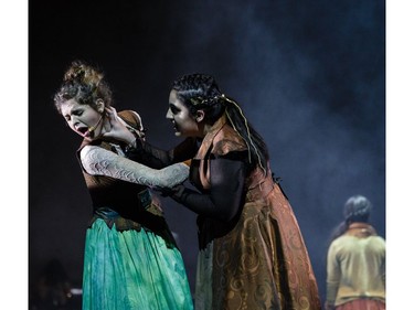 Students perform an excerpt from Oliver Twist, Elmwood School, during the annual Cappies Gala awards, held at the National Arts Centre, on May 27, 2018, in Ottawa, Ont.