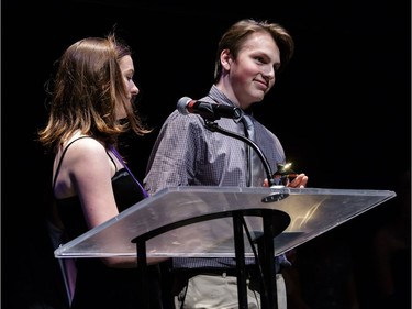 The winner(s) for Supporting Actor in a Play: Ben Astorga (not pictured), Glebe Collegiate Institute, The Caucasian Chalk Circle, was accepted by fellow Cappies members, during the annual Cappies Gala awards, held at the National Arts Centre, on May 27, 2018, in Ottawa, Ont. (Jana Chytilova / Postmedia Network)   ORG XMIT: JACH3857