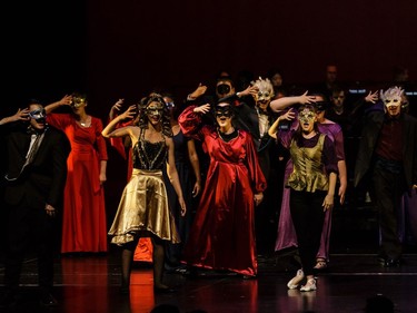 Students perform an excerpt from Phantom of the Opera, Sir Wilfrid Laurier Secondary School, during the annual Cappies Gala awards, held at the National Arts Centre, on May 27, 2018, in Ottawa, Ont.  (Jana Chytilova / Postmedia Network)   ORG XMIT: JACH4105