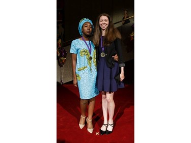 Cappies nominees from Colonel By Secondary School for Costumes, arrive on the Red Carpet, prior to the start of the annual Cappies Gala awards, held at the National Arts Centre, on May 27, 2018, in Ottawa, Ont.
