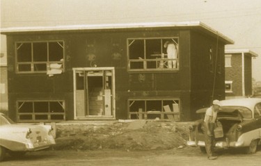 A Lemay Home under construction on Granville Street in Vanier in 1959.