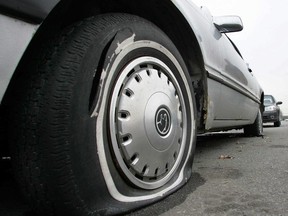 Slashed tire