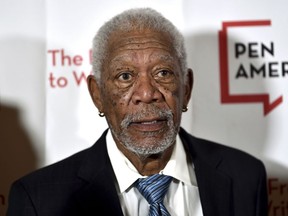 FILE - In this May 22, 2018 file photo, actor Morgan Freeman attends the 2018 PEN Literary Gala in New York. Freeman is apologizing to anyone who may have felt "uncomfortable or disrespected" by his behavior. His remarks come after CNN reported that multiple women have accused him of sexual harassment and inappropriate behavior on movie sets and in other professional settings.