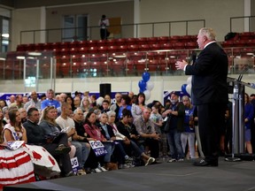 Progressive Conservative Leader Doug Ford speaks at a rally at a school in Barrie, Ont., on Friday, May 11, 2018. Ford pledged to repeal the province's sex-ed curriculum.