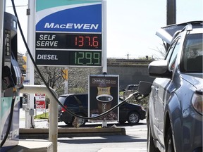 Rising gas prices in Ottawa Monday May 14, 2018.