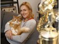 Ottawa tennis player Gabriela Dabrowski and her cat Charlie poses for a photo at her home in Ottawa.
