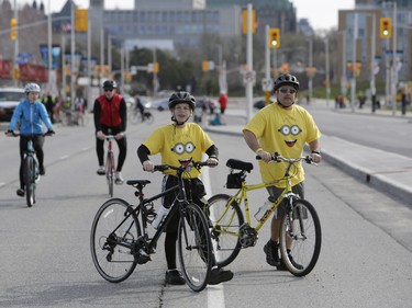 Joe Underhill and son Joey were among the hundreds of cyclists and walkers who took part in the CN Cycle for CHEO fundraiser on Sunday morning in Ottawa on May 6, 2018.