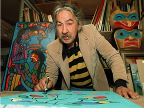 1987 file photo of Norval Morrisseau. Morgan concludes “while Spirit Energy of Mother Earth may indeed be a fraudulent Morrisseau, there is an equal chance it is a real Morrisseau. … As a matter of law, what is important is that a tie goes to the Defendant.”