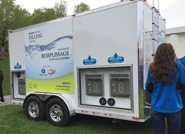 Thanks to mobile water bottle filling stations sponsored by the Professional Institute of the Public Service of Canada, over 9,000 bottles of water were saved last year.