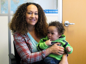 Former NAACP leader Rachel Dolezal with her son in March 2017.