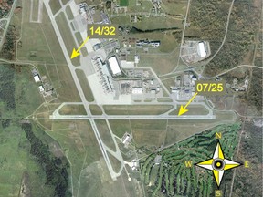 The north-south runway 14/32 will be closed for several weeks for construction. Aircraft will be diverted to runway 7/25.
