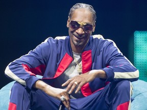 Rapper Snoop Dogg speaks at the C2 business conference in Montreal on Friday, May 25, 2018.